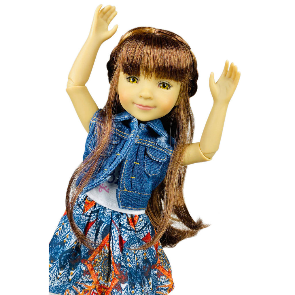  bella ruby red fashion friend doll hands up