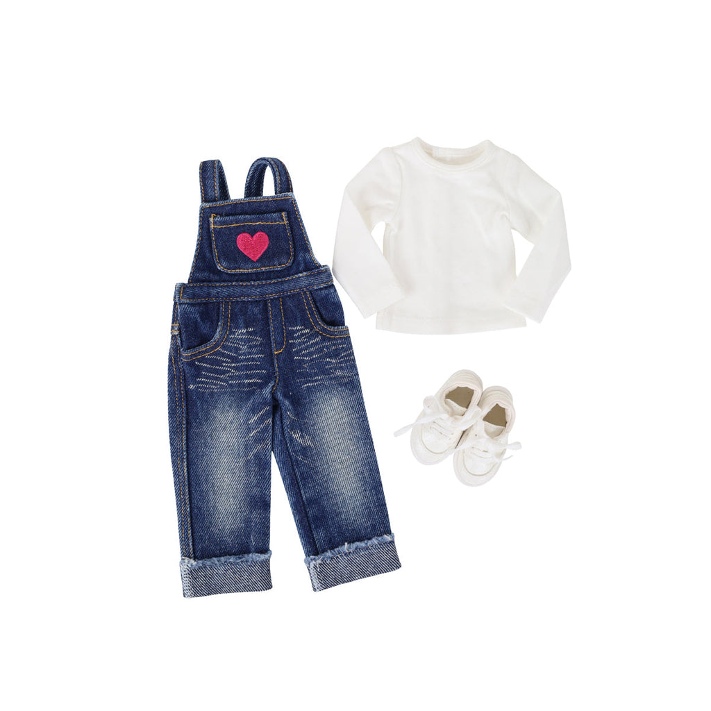  dungaree day ruby red fashion friends outfit vinyl doll shoes tops bottom