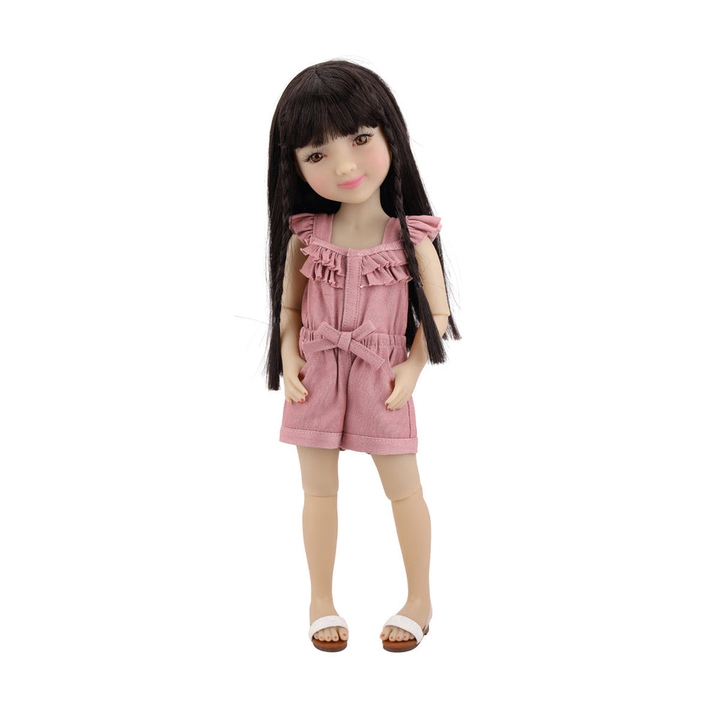  dusty rose ruby red fashion friends outfit vinyl doll hands in pocket