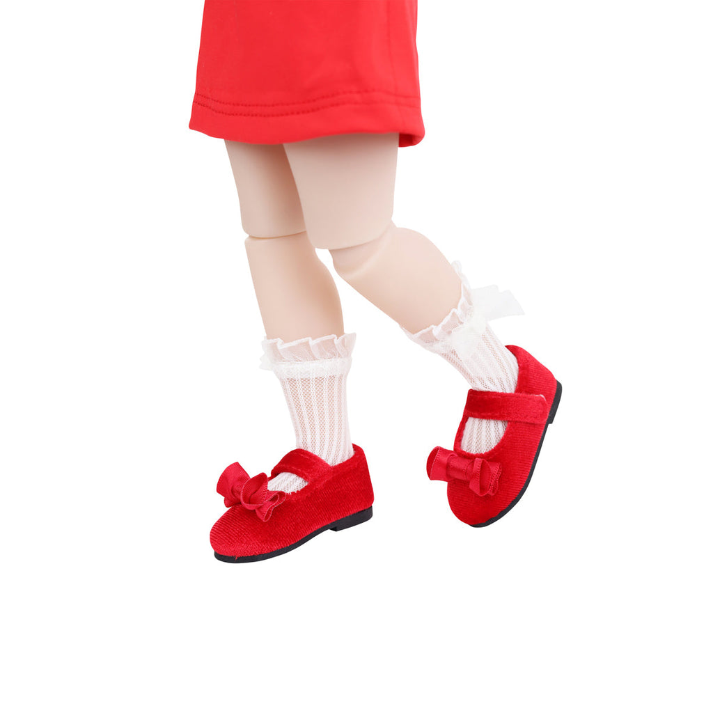  fancy feet ruby red fashion friends outfit vinyl doll side red sandals